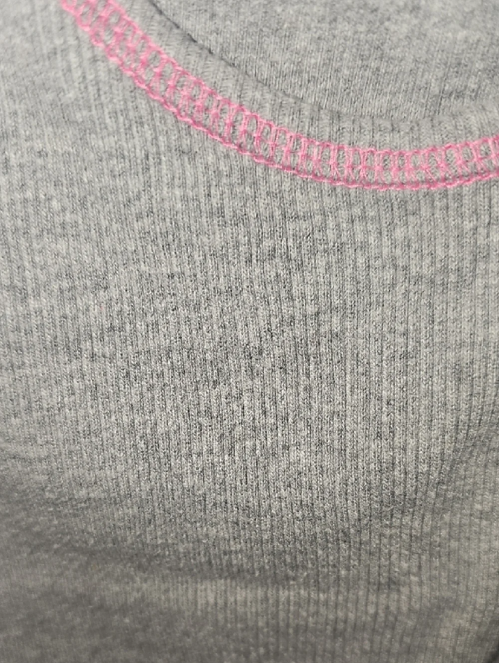 BCC Underground Girls Grey Ribbed Tank with Pink Trim Size Large